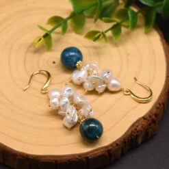 Fashion Geometric Pearl Inlay Natural Stone Drop Earrings 1 Pair -Cheap Jewelry Store 1605453884912963584