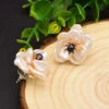 Retro Flower Pearl Plating Inlay Pearl Ear Studs 1 Pair -Cheap Jewelry Store 1605455360997593088