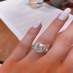 Fashion Square Sterling Silver Inlay Artificial Diamond Rings 1 Piece -Cheap Jewelry Store 1607971793061154816