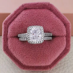 Fashion Square Sterling Silver Inlay Artificial Diamond Rings 1 Piece -Cheap Jewelry Store 1607971793866461184 1