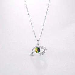 1 Piece Simple Style Eye Sterling Silver Plating Austrian Crystal Pendant Necklace -Cheap Jewelry Store 1608401173755334656
