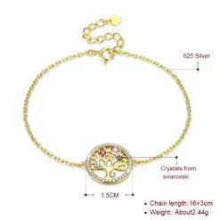 Simple Style Tree Sterling Silver Plating Artificial Crystal Bracelets -Cheap Jewelry Store 1608401198065520640