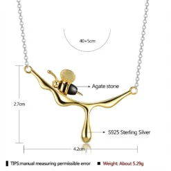 Simple Style Bee Sterling Silver Plating Necklace 1 Piece -Cheap Jewelry Store 1608401242768412672