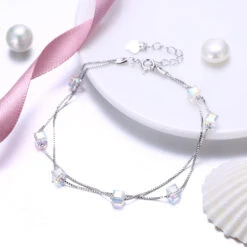 Simple Style Square Sterling Silver Plating Artificial Crystal Bracelets -Cheap Jewelry Store 1608401375585243136