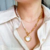 Fashion Heart Shape Pearl Copper Inlay Shell Pendant Necklace 1 Piece -Cheap Jewelry Store 1611173624453140480
