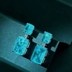 Luxurious Rectangle Sterling Silver Plating Zircon Drop Earrings 1 Pair -Cheap Jewelry Store 1612330723463794688