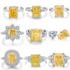 Luxurious Geometric Sterling Silver Plating Zircon Rings -Cheap Jewelry Store 1613795000536141824