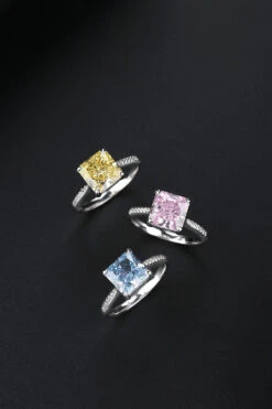Fashion Simple Style Square Sterling Silver Inlay Zircon Rings 1 Piece -Cheap Jewelry Store 1619964080926363648 1