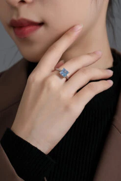 Fashion Simple Style Square Sterling Silver Inlay Zircon Rings 1 Piece -Cheap Jewelry Store 1619964134529568768