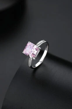 Fashion Simple Style Square Sterling Silver Inlay Zircon Rings 1 Piece -Cheap Jewelry Store 1619964134911250432