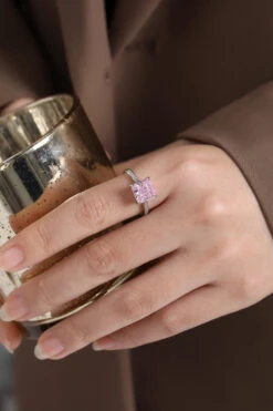 Fashion Simple Style Square Sterling Silver Inlay Zircon Rings 1 Piece -Cheap Jewelry Store 1619964135389401088