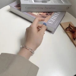 Simple Style Solid Color Silver Plating Hollow Out Bracelets 1 Piece -Cheap Jewelry Store 1620677245045706752