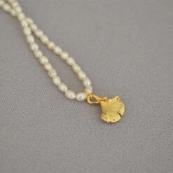 Retro Leaf Devil'S Eye Heart Shape Freshwater Pearl Brass Beaded Necklace -Cheap Jewelry Store 1623584632492658688