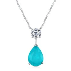 1 Piece Elegant Water Droplets Sterling Silver Inlay Zircon Pendant Necklace -Cheap Jewelry Store 1625342352686190592