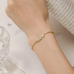 1 Piece Fashion MAMA Letter Sterling Silver Plating Zircon Bracelets -Cheap Jewelry Store 1625372728720756736