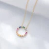 1 Piece Fashion Circle Sterling Silver Inlay Zircon Necklace -Cheap Jewelry Store 1626475078843764736