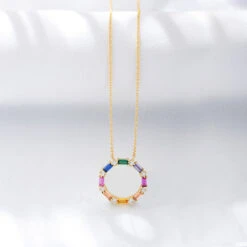 1 Piece Fashion Circle Sterling Silver Inlay Zircon Necklace -Cheap Jewelry Store 1626475082262122496