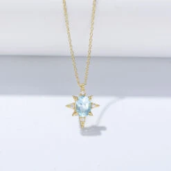 Wholesale Simple Style Water Droplets Sterling Silver Natural Stone Pendant Necklace -Cheap Jewelry Store 1626475347912560640