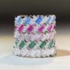 Fashion Rectangle Sterling Silver Inlay Rhinestones Rings -Cheap Jewelry Store 1630733129188773888