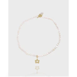 1 Piece Elegant Flower Pearl Sterling Silver Necklace -Cheap Jewelry Store 1630818472755859456 1
