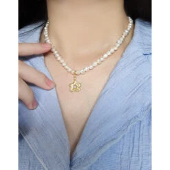 1 Piece Elegant Flower Pearl Sterling Silver Necklace -Cheap Jewelry Store 1630818530406567936