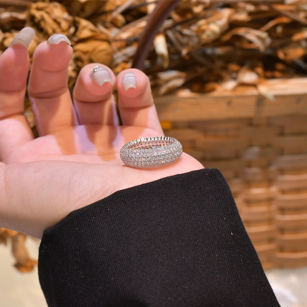 1 Piece Fashion Geometric Sterling Silver Inlay Zircon Rings 5 1 Piece Fashion Geometric Sterling Silver Inlay Zircon Rings - Image 3