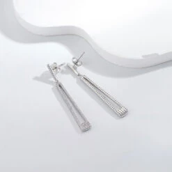 1 Pair Fashion Geometric Sterling Silver Inlay Zircon Drop Earrings -Cheap Jewelry Store 1631115838356590592