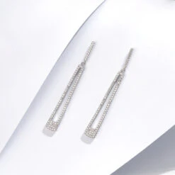 1 Pair Fashion Geometric Sterling Silver Inlay Zircon Drop Earrings -Cheap Jewelry Store 1631115852067770368 1