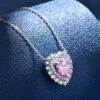 1 Piece Fashion Heart Shape Sterling Silver Inlay Zircon Pendant Necklace -Cheap Jewelry Store 1631115859734958080