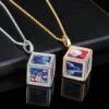 1 Piece Hip-Hop Human Copper Inlay Zircon Pendant Necklace -Cheap Jewelry Store 1631476057276289024