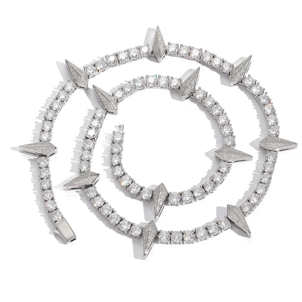 1 Piece Hip-Hop Geometric Copper Inlay Zircon Necklace 7 1 Piece Hip-Hop Geometric Copper Inlay Zircon Necklace - Image 5