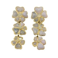 1 Pair Exaggerated Flower Alloy Plating Resin Women'S Drop Earrings 10 1 Pair Exaggerated Flower Alloy Plating Resin Women'S Drop Earrings -Cheap Jewelry Store 1631497635682717696