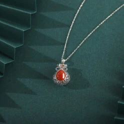 1 Piece Retro Water Droplets Sterling Silver Plating Artificial Gemstones Pendant Necklace -Cheap Jewelry Store 1631530861612634112 1