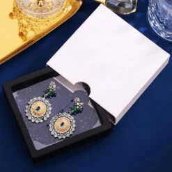 1 Set Fashion Circle Copper Plating Inlay Artificial Gemstones Zircon 18K Gold Plated Silver Plated Women'S Jewelry Set -Cheap Jewelry Store 1631637603050721281