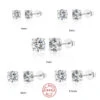 1 Pair Fashion Geometric Sterling Silver Inlay Zircon Ear Studs 2 1 Pair Fashion Geometric Sterling Silver Inlay Zircon Ear Studs -Cheap Jewelry Store 1632550204144226304