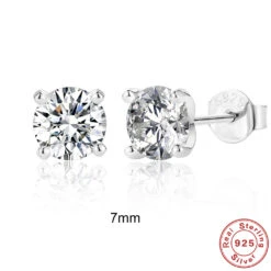 1 Pair Fashion Geometric Sterling Silver Inlay Zircon Ear Studs 10 1 Pair Fashion Geometric Sterling Silver Inlay Zircon Ear Studs -Cheap Jewelry Store 1632550220200022016