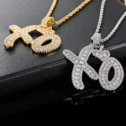 Hip-Hop Letter Copper Inlay Zircon Pendant Necklace -Cheap Jewelry Store 1632909570219315200