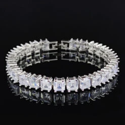 1 Set Fashion Square Copper Inlay Zircon Women'S Bracelets Earrings -Cheap Jewelry Store 1632944816730017792