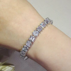 1 Set Fashion Square Copper Inlay Zircon Women'S Bracelets Earrings -Cheap Jewelry Store 1632944818676174848