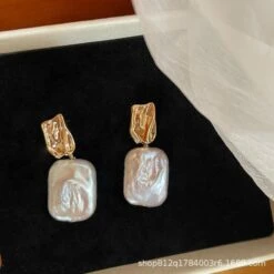 1 Pair Retro Square Freshwater Pearl Drop Earrings 9 1 Pair Retro Square Freshwater Pearl Drop Earrings -Cheap Jewelry Store 1632946159137984512