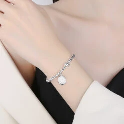 Simple Style Letter Water Droplets Sterling Silver Polishing Bracelets -Cheap Jewelry Store 1632994390995767296