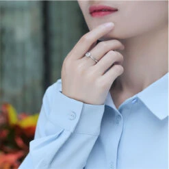 1 Piece Simple Style Round Sterling Silver Plating Inlay Moissanite Open Ring -Cheap Jewelry Store 1634394697558528000