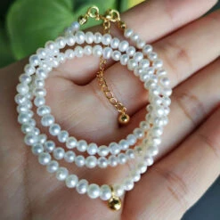 1 Piece Sweet Round Freshwater Pearl Sterling Silver Beaded Plating Necklace -Cheap Jewelry Store 1635153006662127616