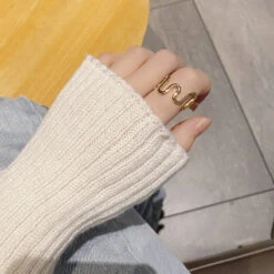 1 Piece Simple Style Waves Sterling Silver Plating Open Ring -Cheap Jewelry Store 1636571062227570688