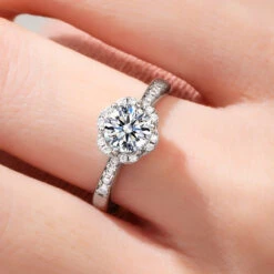 Classic Style Hexagram Round Sterling Silver Inlay Moissanite Rings -Cheap Jewelry Store 1636618617523146752