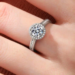 Classic Style Hexagram Round Sterling Silver Inlay Moissanite Rings -Cheap Jewelry Store 1636619214712344576