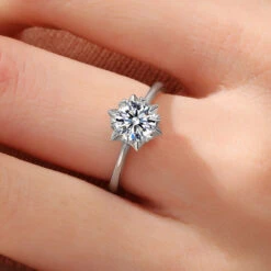 Classic Style Hexagram Round Sterling Silver Inlay Moissanite Rings -Cheap Jewelry Store 1636650976666587136