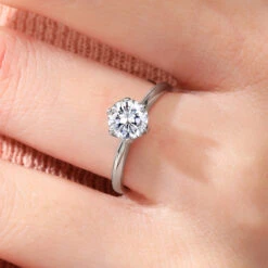 Classic Style Hexagram Round Sterling Silver Inlay Moissanite Rings -Cheap Jewelry Store 1636651168979619840