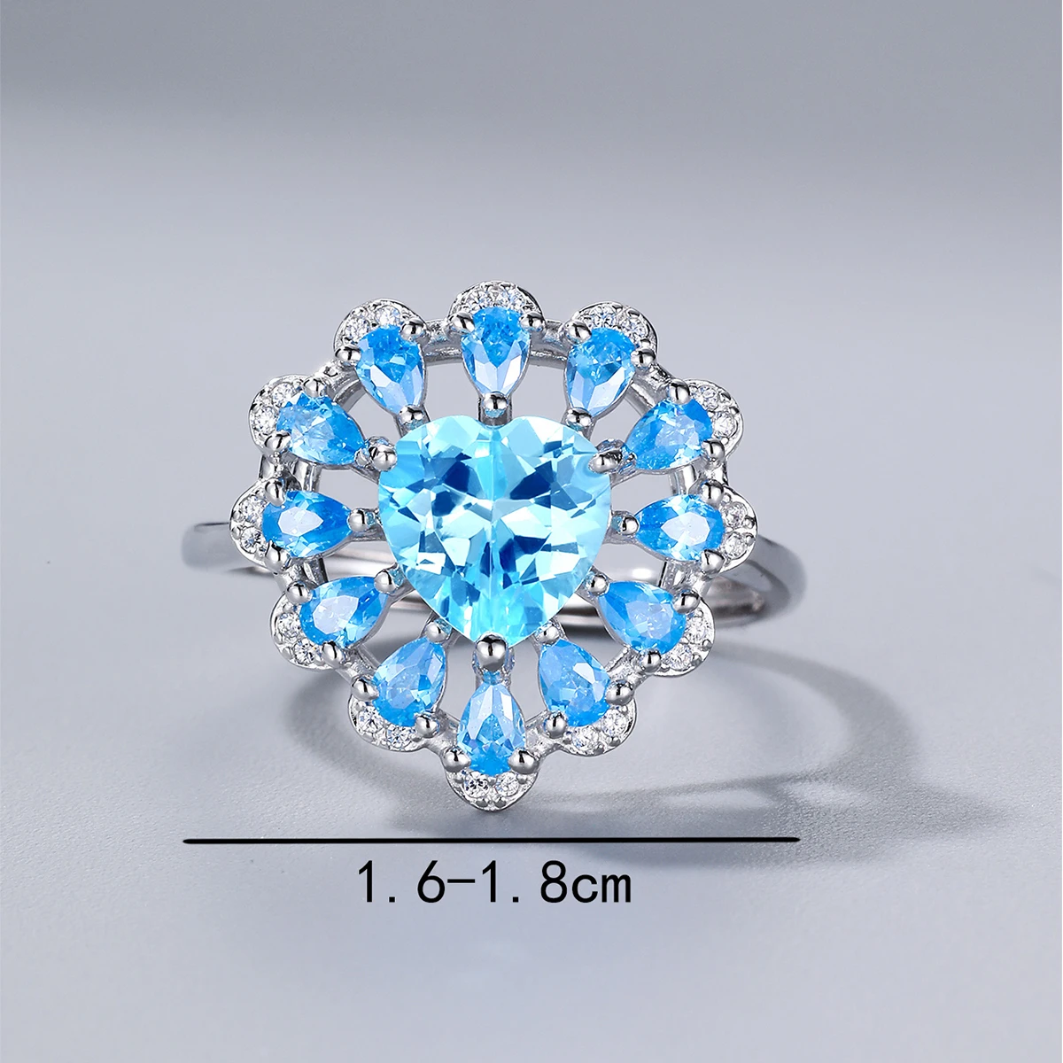 Simple Style Heart Shape Sterling Silver Inlay Zircon Rings 6 Simple Style Heart Shape Sterling Silver Inlay Zircon Rings - Image 4