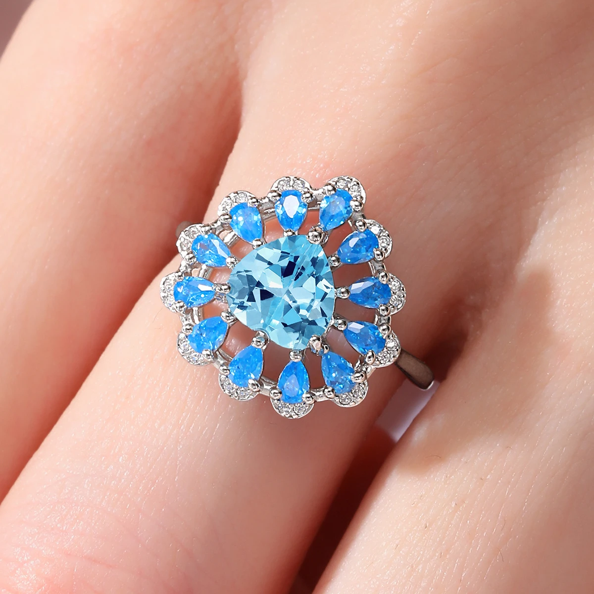 Simple Style Heart Shape Sterling Silver Inlay Zircon Rings 5 Simple Style Heart Shape Sterling Silver Inlay Zircon Rings - Image 3